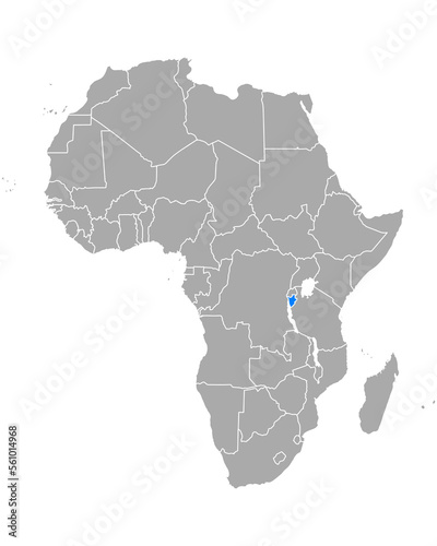 Karte von Burundi in Afrika