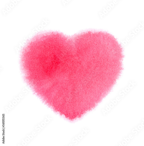 Watercolor pink heart frame splatter. Valentines day  aquarelle illustration. Design heart elements for valentine message.