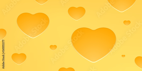 Cheese background with heart shaped holes illustration