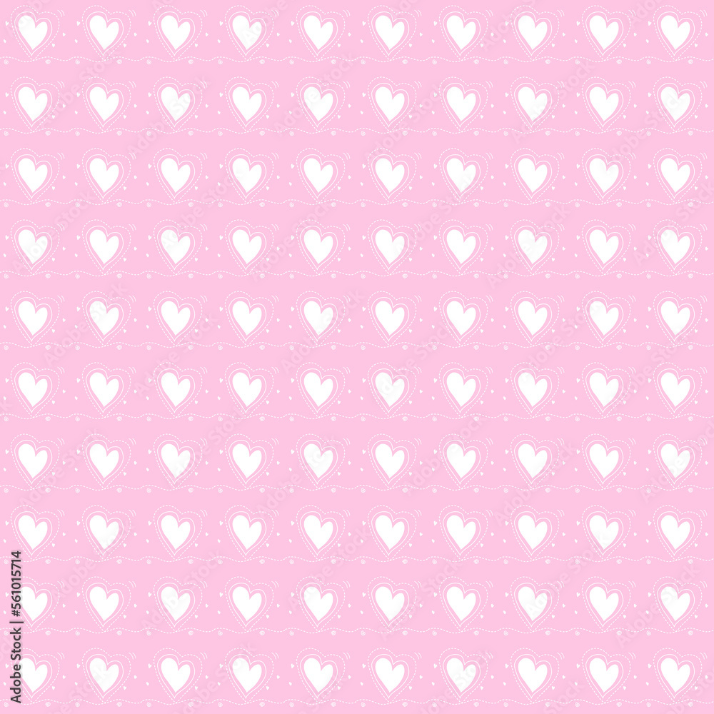 Hand drawn heart shape on pink background. Seamless pattern - doodle style. Valentine concept for background, card, wrapping paper. Hand drawn heart shape on pink background. Seamless pattern - doodle style. Valentine concept for background, card, wrapping paper.