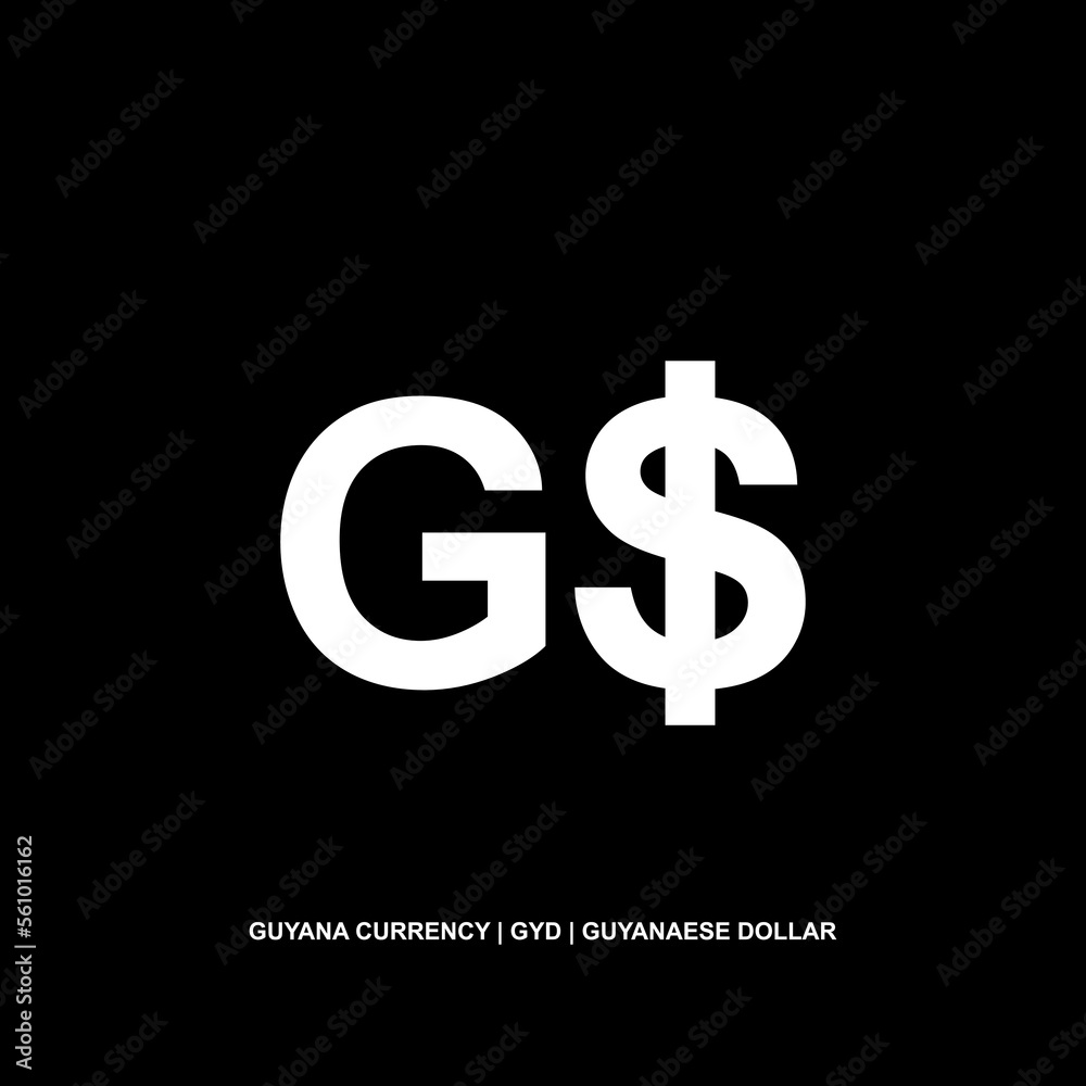Guyana Currency, Guyanaese Dollar Icon, GYD Sign. Vector Illustration Guyana Currency, Guyanaese Dollar Icon, GYD Sign. Vector Illustration