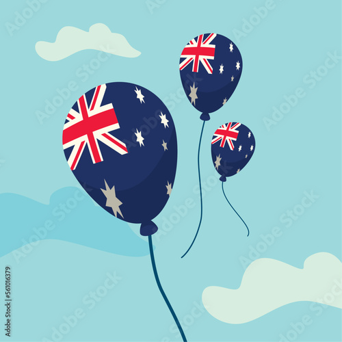 australian flags in balloons helium