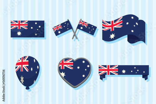 six australian flag icons