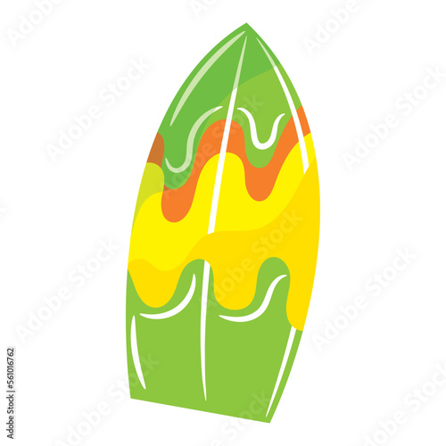 Isolated colored surfboard sketch icon Vector