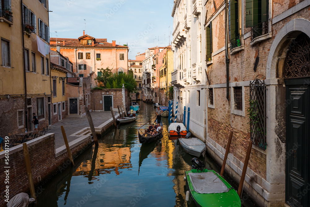 Buildings, canals and amazing architecture of the old city of Venice - Italy