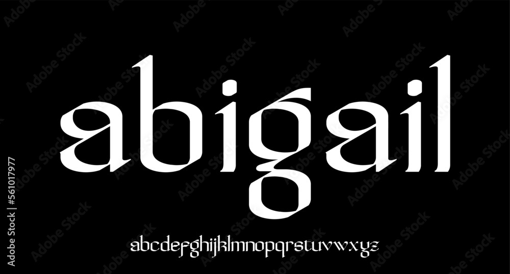 Abigail. the luxury and elegant Black lettering font glamour style	
