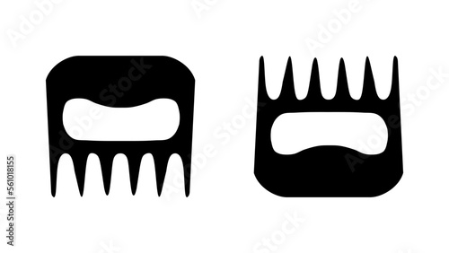 The best Meat Claws or meat shredder claw silhouette, isolated on white background. Vector illustration in trendy style. Editable graphic resources for many purposes. 