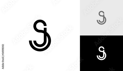 Letter SJ or initial SJ monogram logo design vector