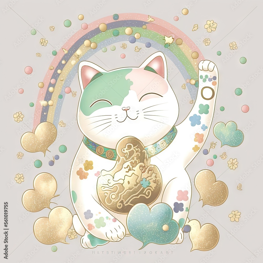 Horloge Chat Porte-bonheur, Design Mignon en Forme de Chat de Dessin animé, Grand écran, Réveil Chat Porte-bonheur pour la Maison (YF2025B