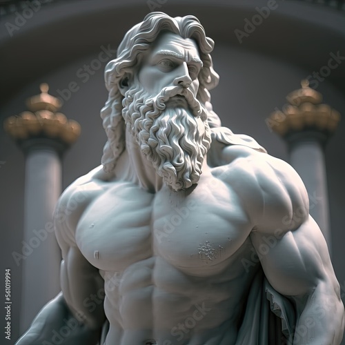 Une statue/sculpture masculine stoïque en marbre