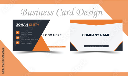 Double-sided creative business card template. 
Portrait and landscape orientation.. Vector illustration,Contact information ,icons for business card on grey background,
Luxury and elegant business car