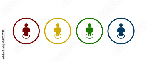 Man standing on comfort zone icon vector illustration. Comfort zone icon in flat style for stock.