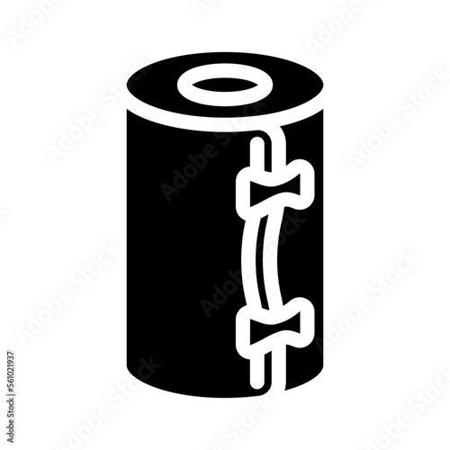 roller bandage first aid glyph icon vector. roller bandage first aid sign. isolated symbol illustration