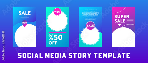 Colorful social media story template, for baby store and fashion. Minimalistic greadient concept. Alternate design is available for your need, suitable for your promotion.