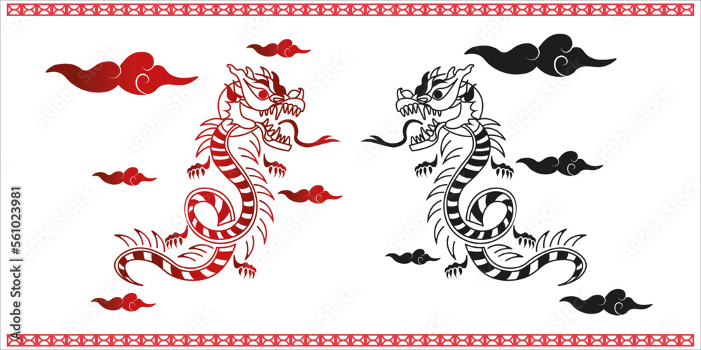 chinese dragon icon, vector, illustration, symbol Stock Vector | Adobe ...