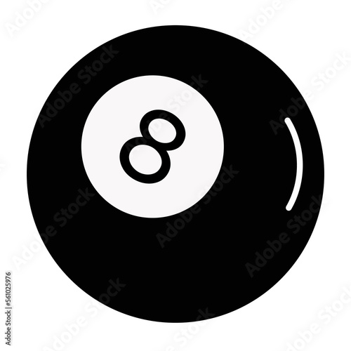 Classic billiard ball element simple line style