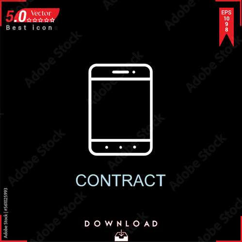 contract icon vector . Business marketing management, contract icons , simple, isolated, application , logo, flat icon for website design or mobile applications, 
UI  UX design Editable stroke. EPS10