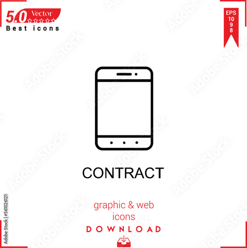 contract icon vector . Business marketing management, contract icons , simple, isolated, application , logo, flat icon for website design or mobile applications, 
UI  UX design Editable stroke. EPS10