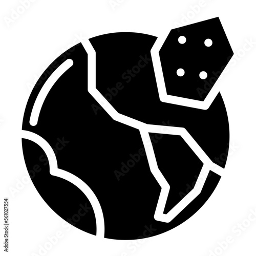 earth with asteroid glyph 