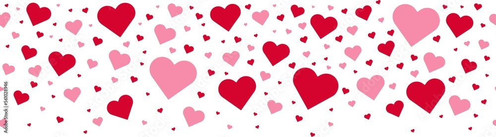 Love valentine background with pink petals of hearts on transparent background. Vector banner, postcard, background.The 14th of February. PNG image	