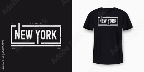 New York City t-shirt design. Minimalist t-shirt print and apparel typography design with stylish text. New York print for t-shirt design. Vector