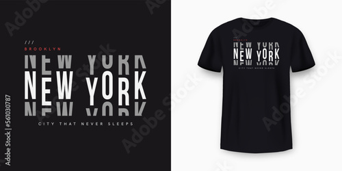 New York City t-shirt design. Minimalist t-shirt print and apparel typography design with stylish text. New York print for t-shirt design. Vector