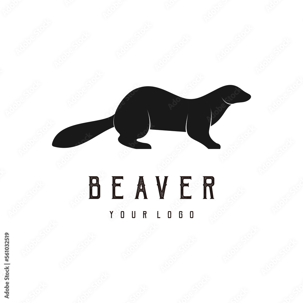 Beaver abstract logo design silhouette