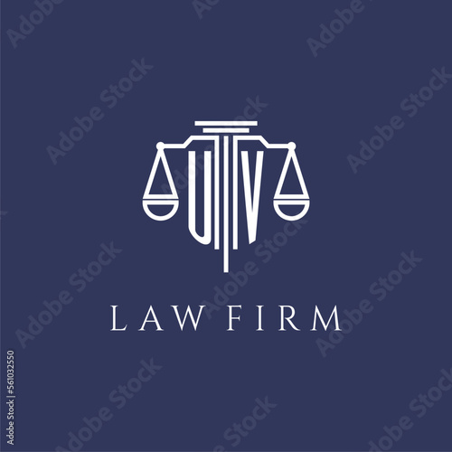 UV initial monogram for lawfirm logo with scales vector image