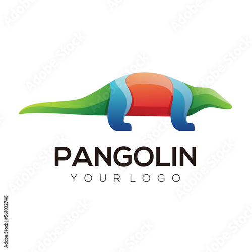 Logo illustration pangolin gradient colorful style