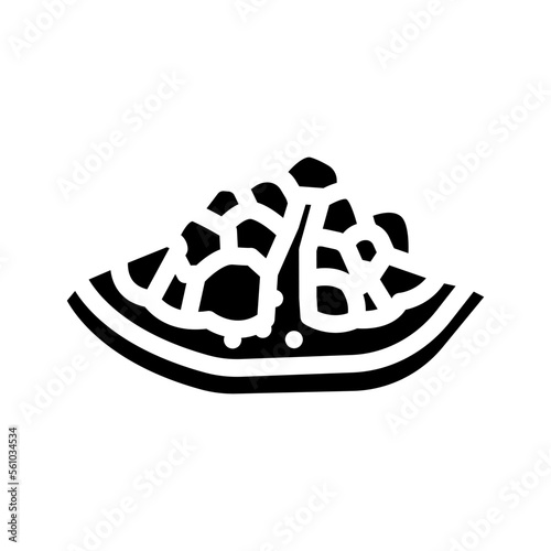 cut pomegranate fruit glyph icon vector. cut pomegranate fruit sign. isolated symbol illustration