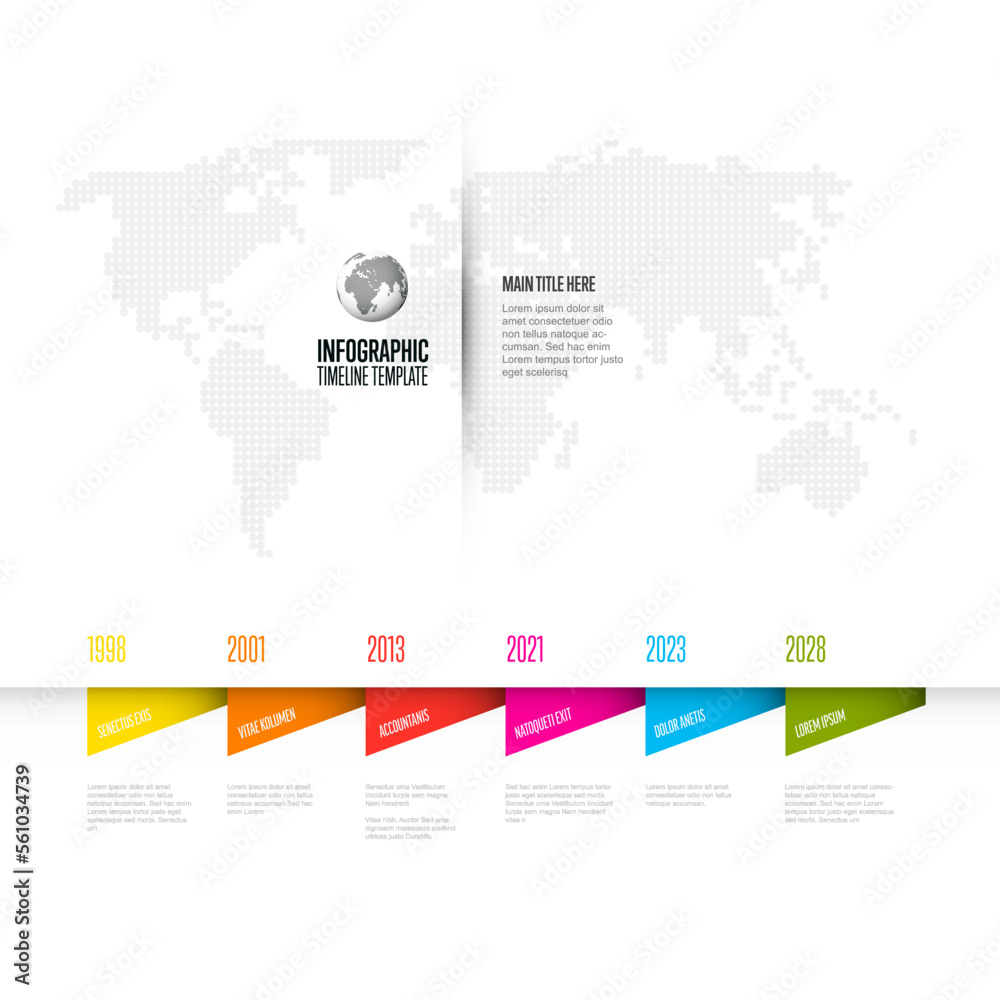 Fototapeta premium Horizontal simple timeline process infographic