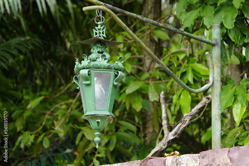 Old lamp, with the symbol of the royal crown of Portugal. Manaus, Amazonas - Brazil. photo