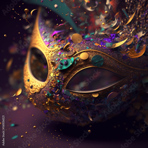 Abstract background with brazillian carnival party theme,  Generative Ai.  © joaobr