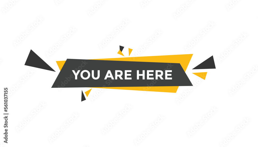You are here button web banner templates. Vector Illustration
