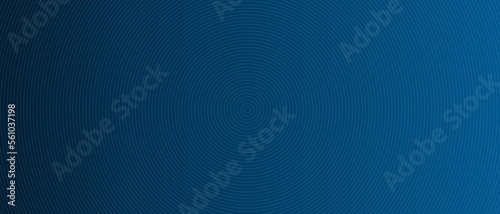 Circle lines pattern on blue background. Circle lines pattern for backdrop, brochure, wallpaper template. Realistic lines with repeat circles texture. Simple geometric background, vector illustration