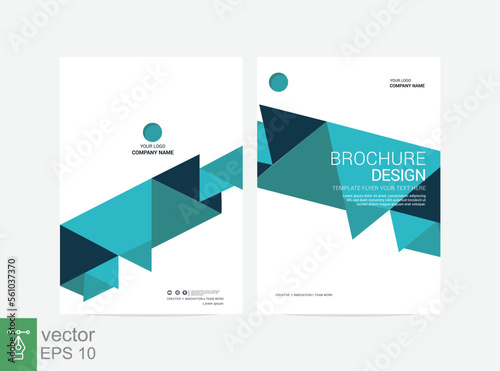 Template vector design for cover, poster, corporate presentation, leaflet. Brochure template flyer background for business design. Modern layout with blue color size A4. EPS 10.