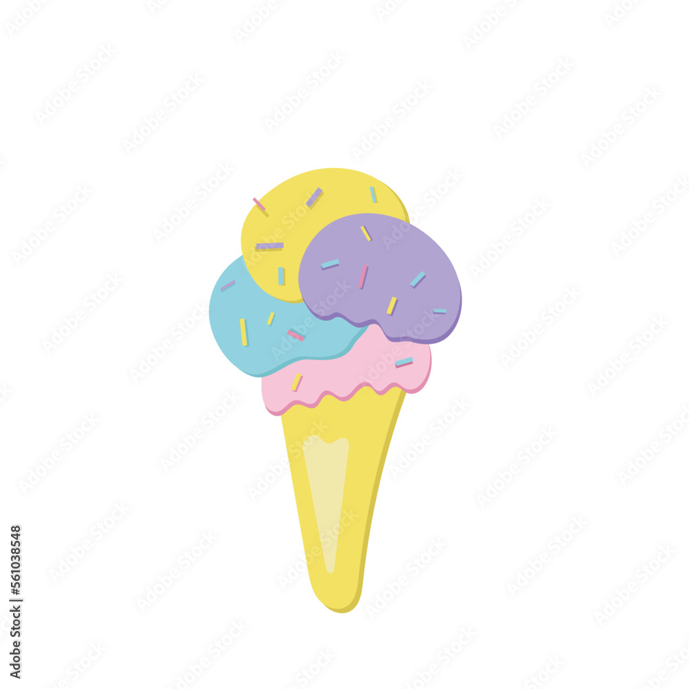 Funny Ice cream on white background, greetings card with copy space Funny Ice cream on white background, greetings card with copy space