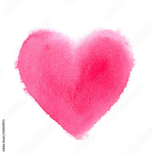 Watercolor heart frame splatter. Valentines day  aquarelle illustration. Design heart elements for valentine message.