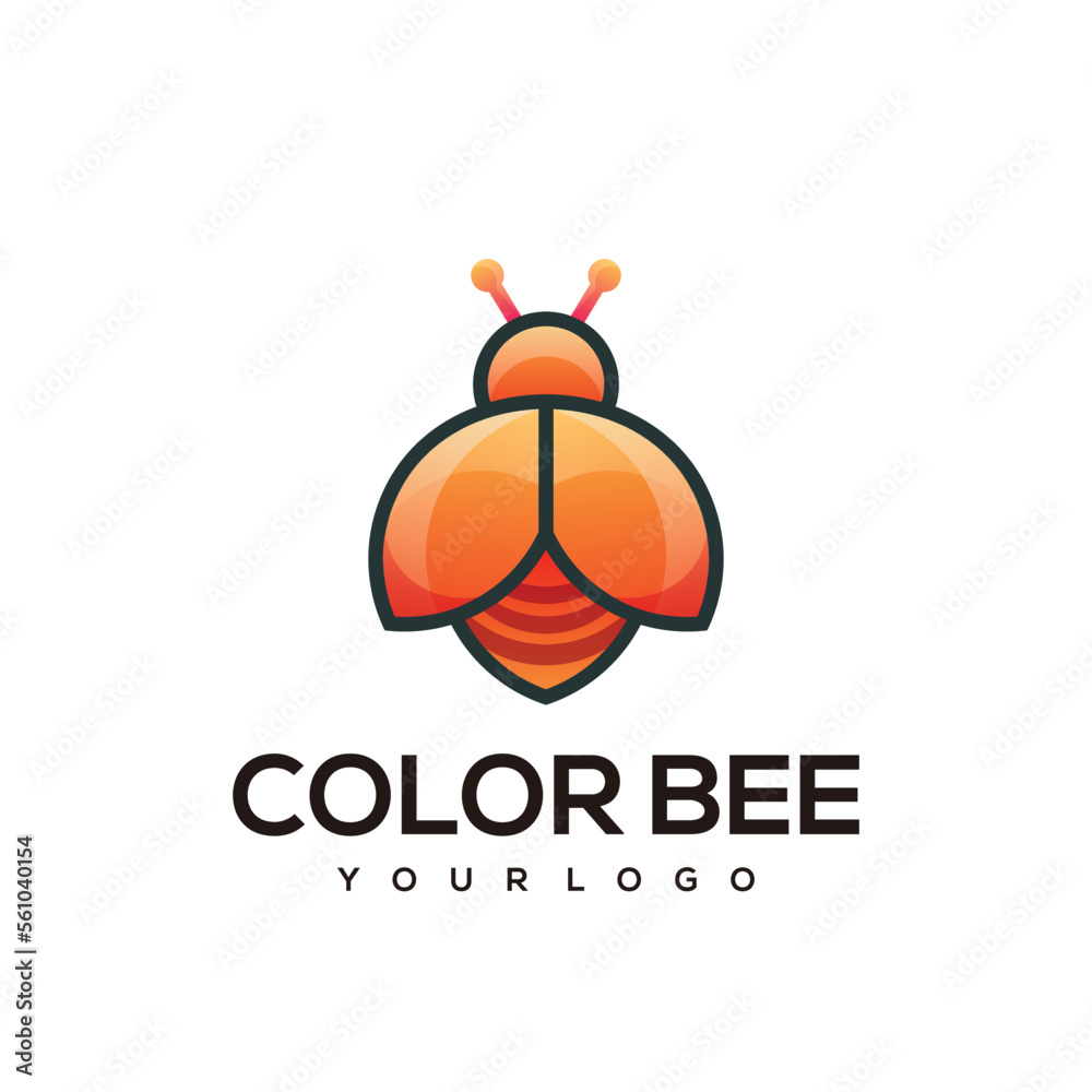 Modern logo colorful Bee design template