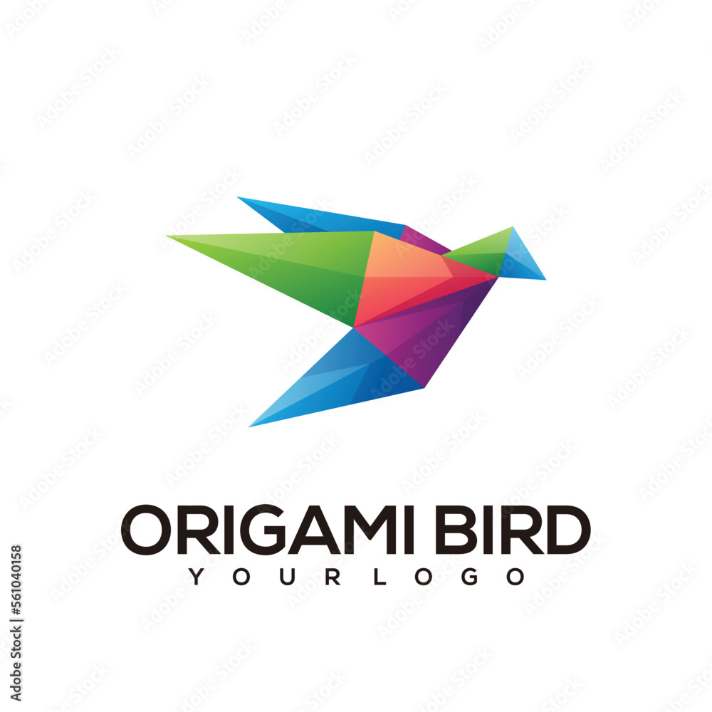 Bird geometric logo colorful illustration