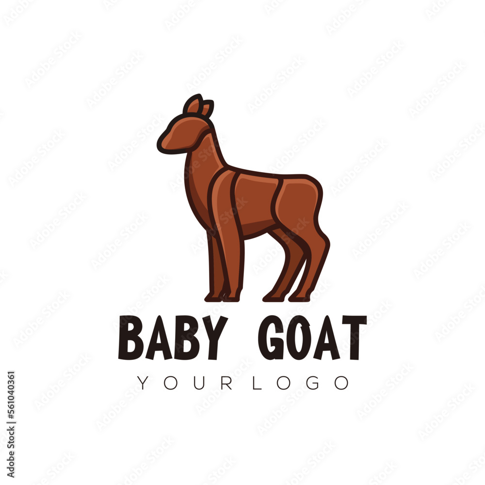 Logo illustration baby goat simple