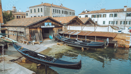 Street Grand Canal Boats Gondola Venice Italy