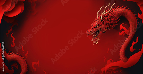 chinese new year illustration banner, lunar new year, ai generated