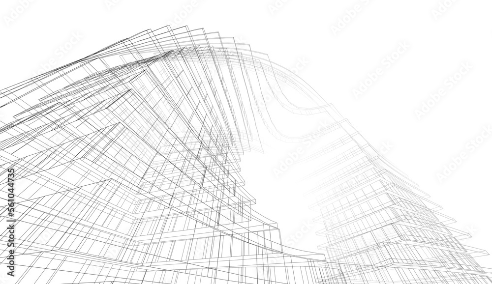 Modern architecture building 3d illustration Modern architecture building 3d illustration
