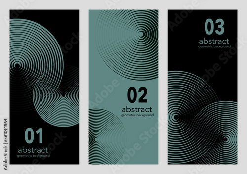 Abstract circles lines background, geometric vector design, vertical banner, minimalist, wallpaper backdrop, ripples 