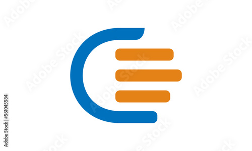 Initial CE Letter Logo With Creative Concept Hand