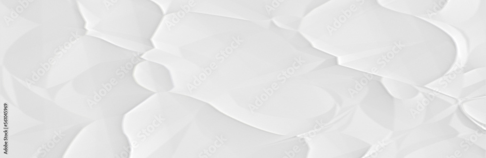 white crumpled paper texture background. A crumpled sheet of white paper abstract background. Creative background with scattered overlay of crumpled white paper.