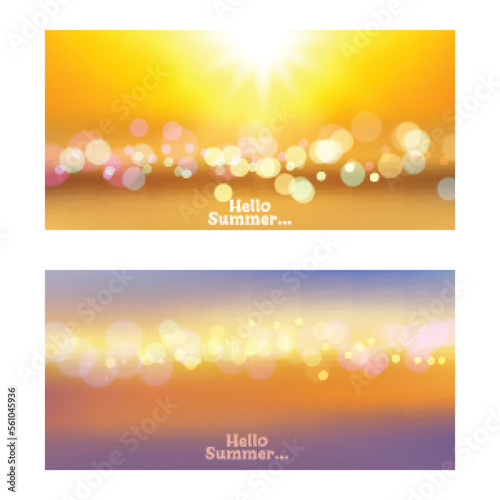 abstract blur or bokeh light on sea background in summer