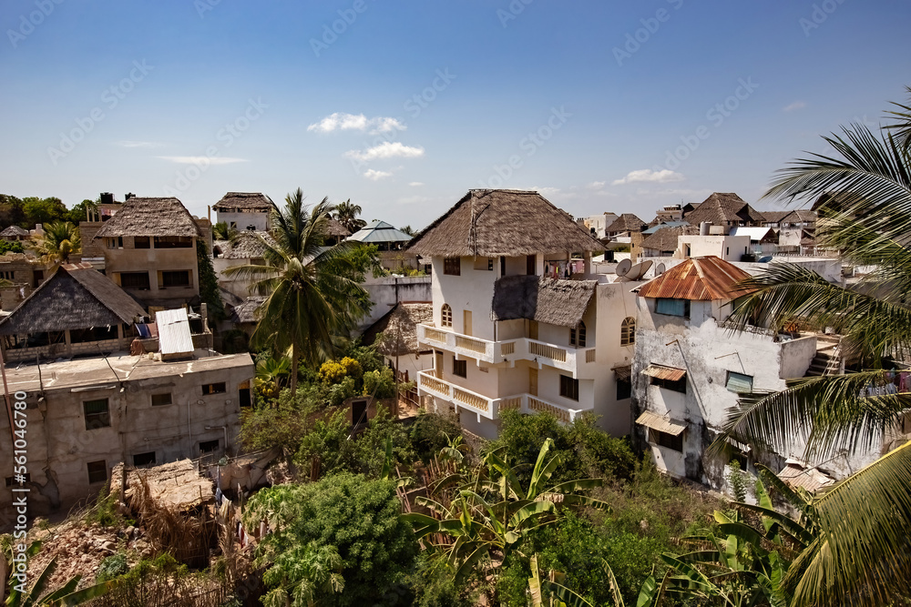 Obraz premium View of Shela town in Lamu island, old white houses in Lamu, Kenya