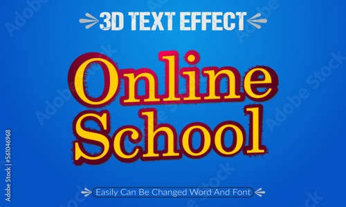 Online School text effect editable cartoon and comic text style